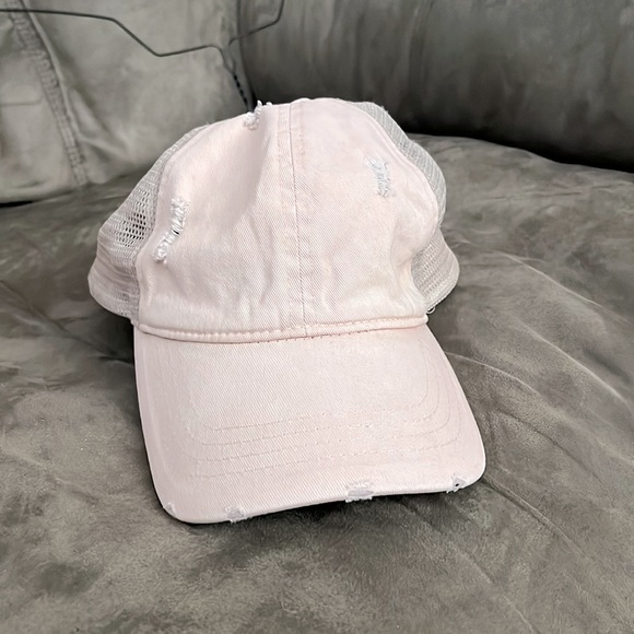 Ponytail Baseball Hat or Cap: Distressed - Picture 3 of 7